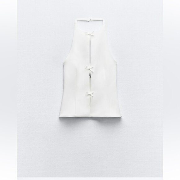 ZARA BOW HALTER TOP - Picture 6 of 9